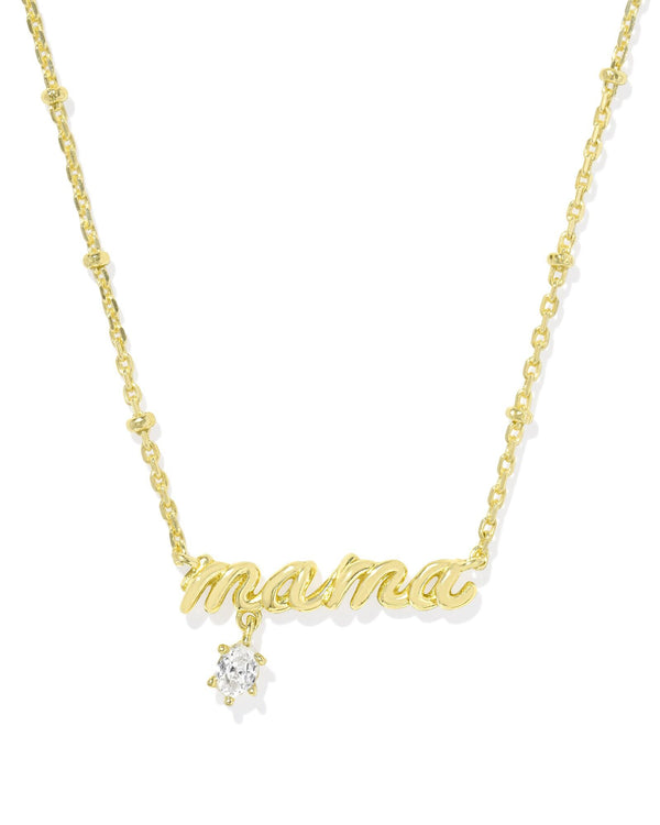 Kendra Scott Mama Crystal Short Pendant Necklace - Gold Plated