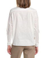 Brooks Brothers Womens Poplin Placket Relaxed Blouse Top