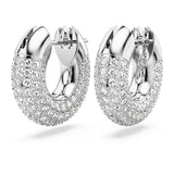 Swarovski Dextera Hoop Earrings - Small, White, Rhodium plated
