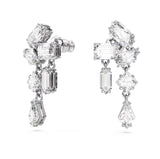 Swarovski Mesmera Drop Earrings - Mixed cuts, White, Rhodium plated