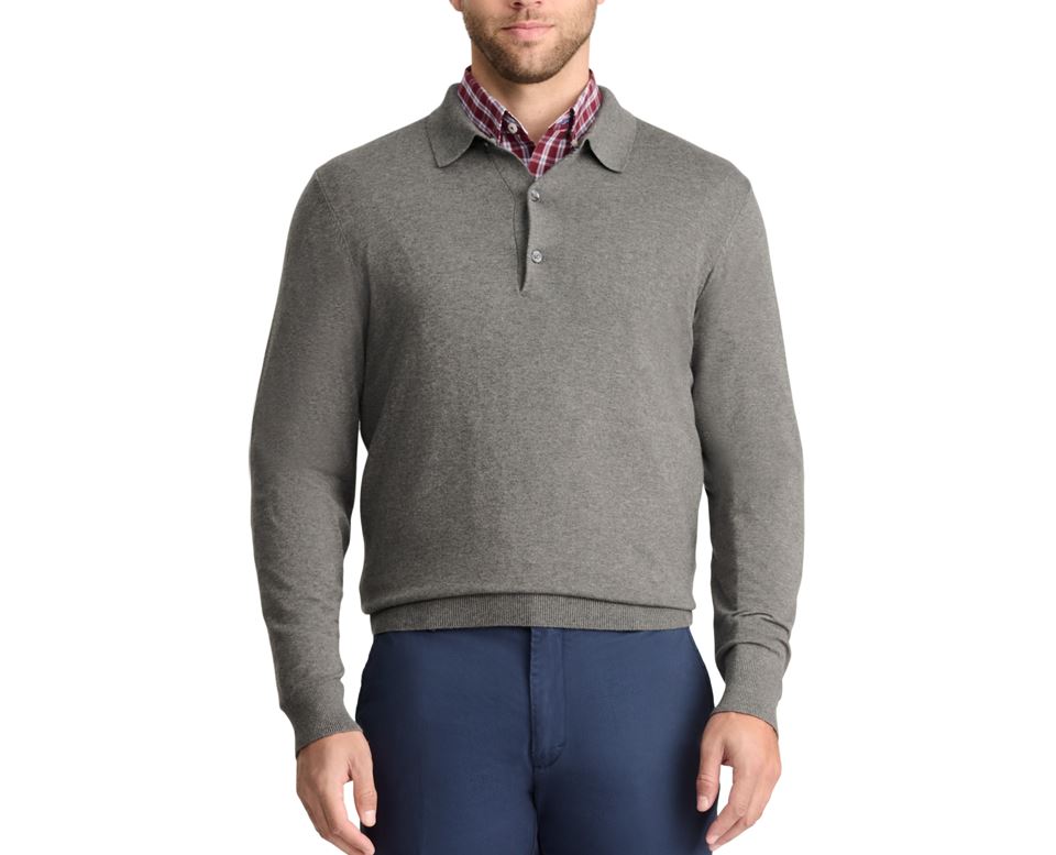 IZOD Mens Jersey Polo Long Sleeve Polo Sweater – ShopCGX
