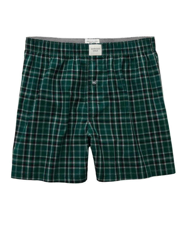 American Eagle Mens AEO Stretch Plaid Classic Boxer Shorts