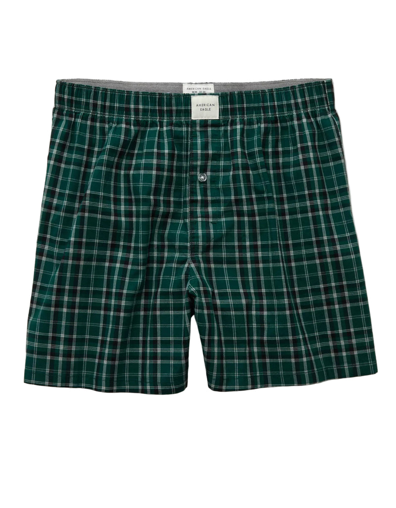 American Eagle Mens AEO Stretch Plaid Classic Boxer Shorts
