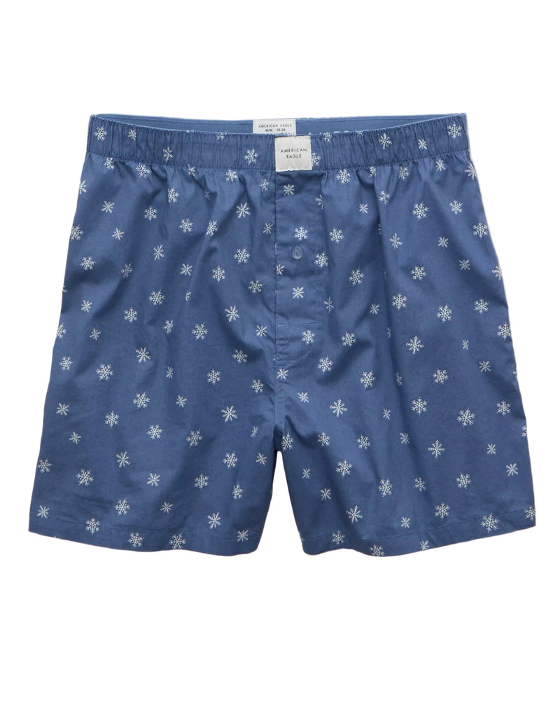 American Eagle Mens AEO Snowflake Stretch Boxer Shorts
