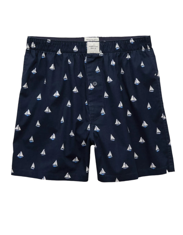 American Eagle Mens AEO Sailboats Stretch Boxer Shorts