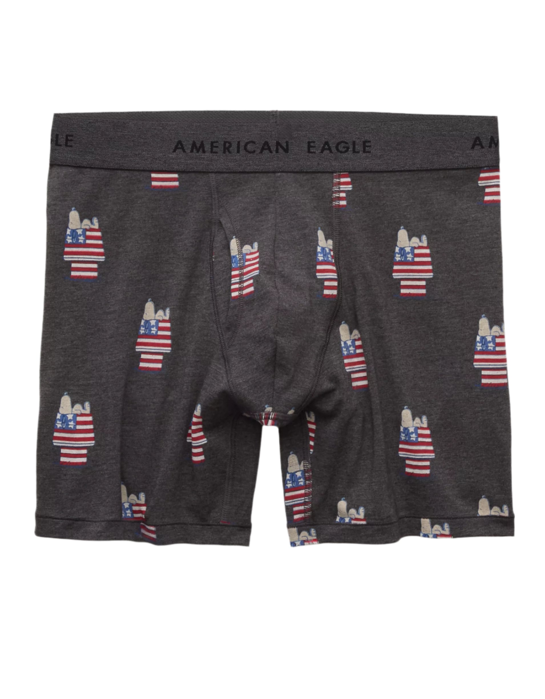 American Eagle Mens AEO Snoopy USA 6" Classic Boxer Briefs