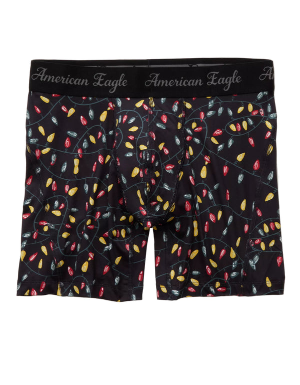 American Eagle Mens AEO Holiday Lights 6" Flex Boxer Briefs