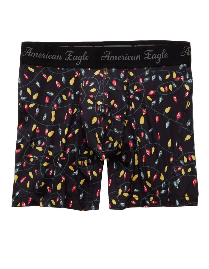 American Eagle Mens AEO Holiday Lights 6" Flex Boxer Briefs
