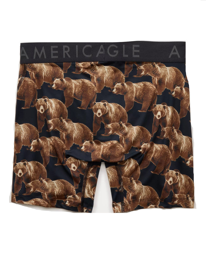 American Eagle Mens AEO Bear Print 6" Flex Boxer Briefs
