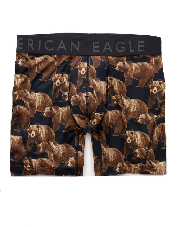 American Eagle Mens AEO Bear Print 6" Flex Boxer Briefs