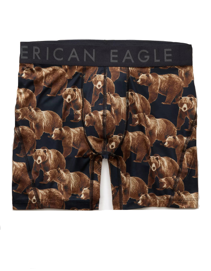 American Eagle Mens AEO Bear Print 6" Flex Boxer Briefs
