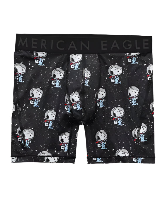 American Eagle Mens AEO Snoopy Galaxy 6" Flex Boxer Briefs