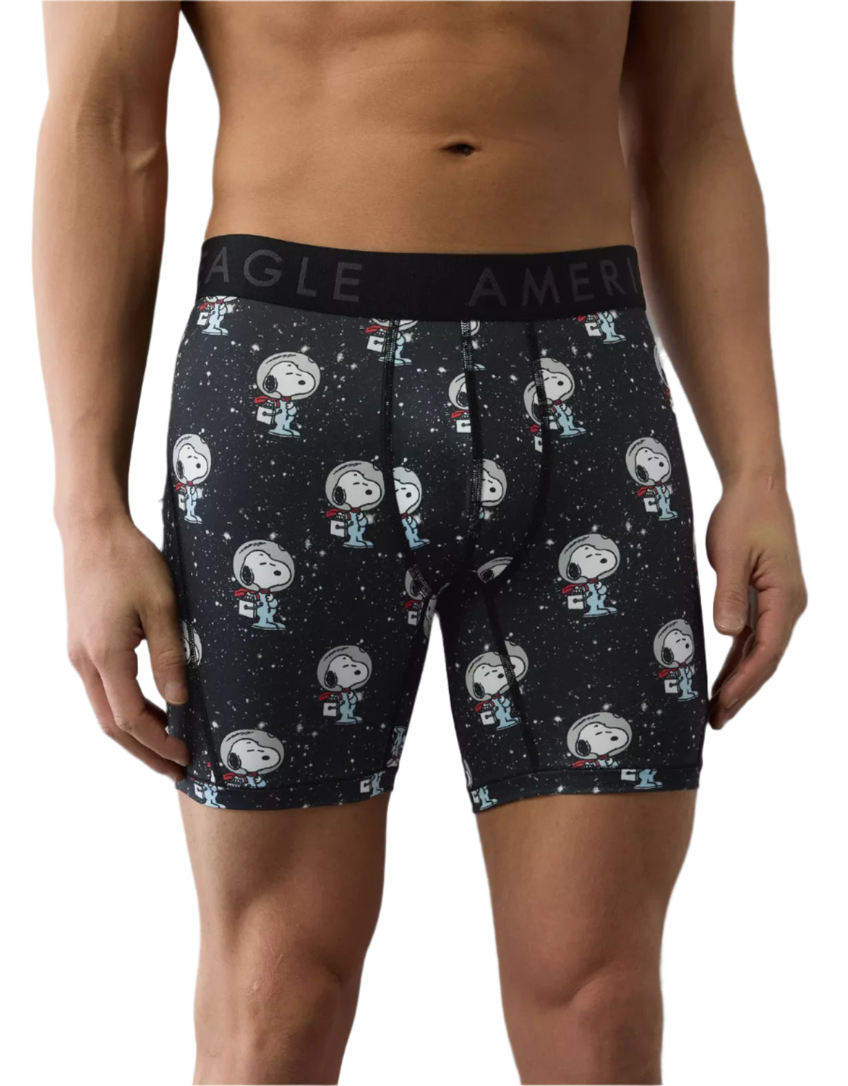 American Eagle Mens AEO Snoopy Galaxy 6" Flex Boxer Briefs
