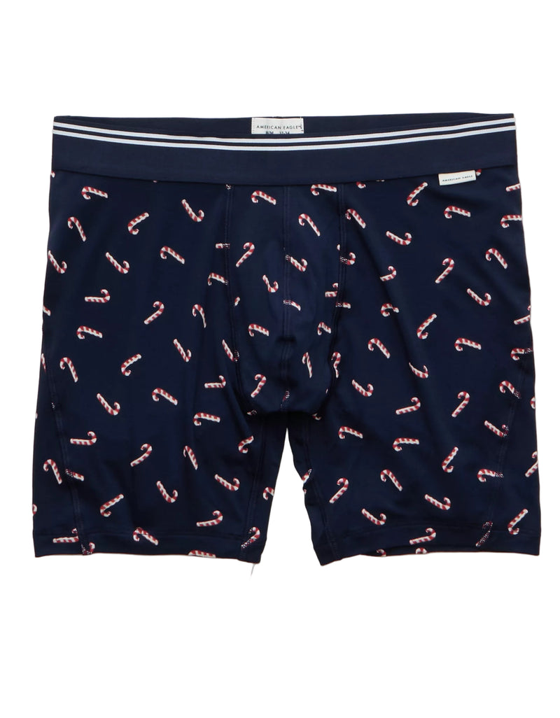 American Eagle Mens AEO Candy Cane 6" Ultra Soft Boxer Briefs