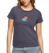 Lucky Brand Womens Rolling Stones Americana Classic Crew Short Sleeve T-Shirt