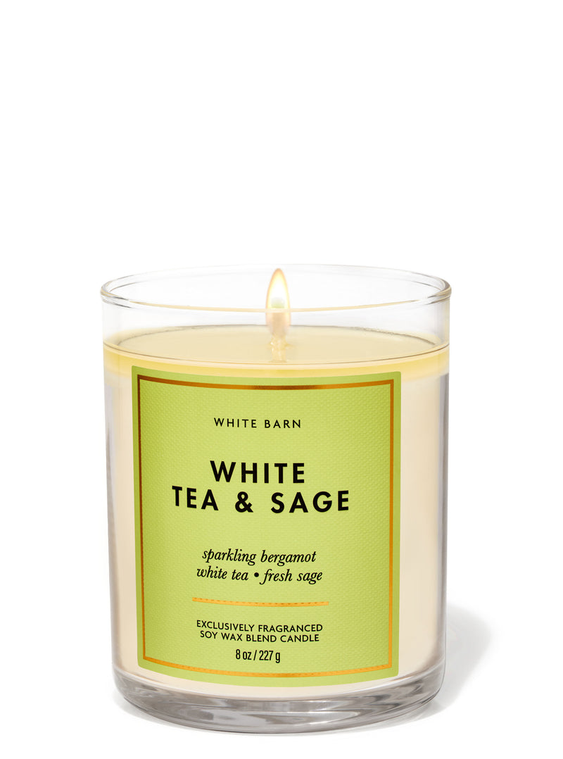 Bath & Body Works Single Wick Candle - White Tea & Sage