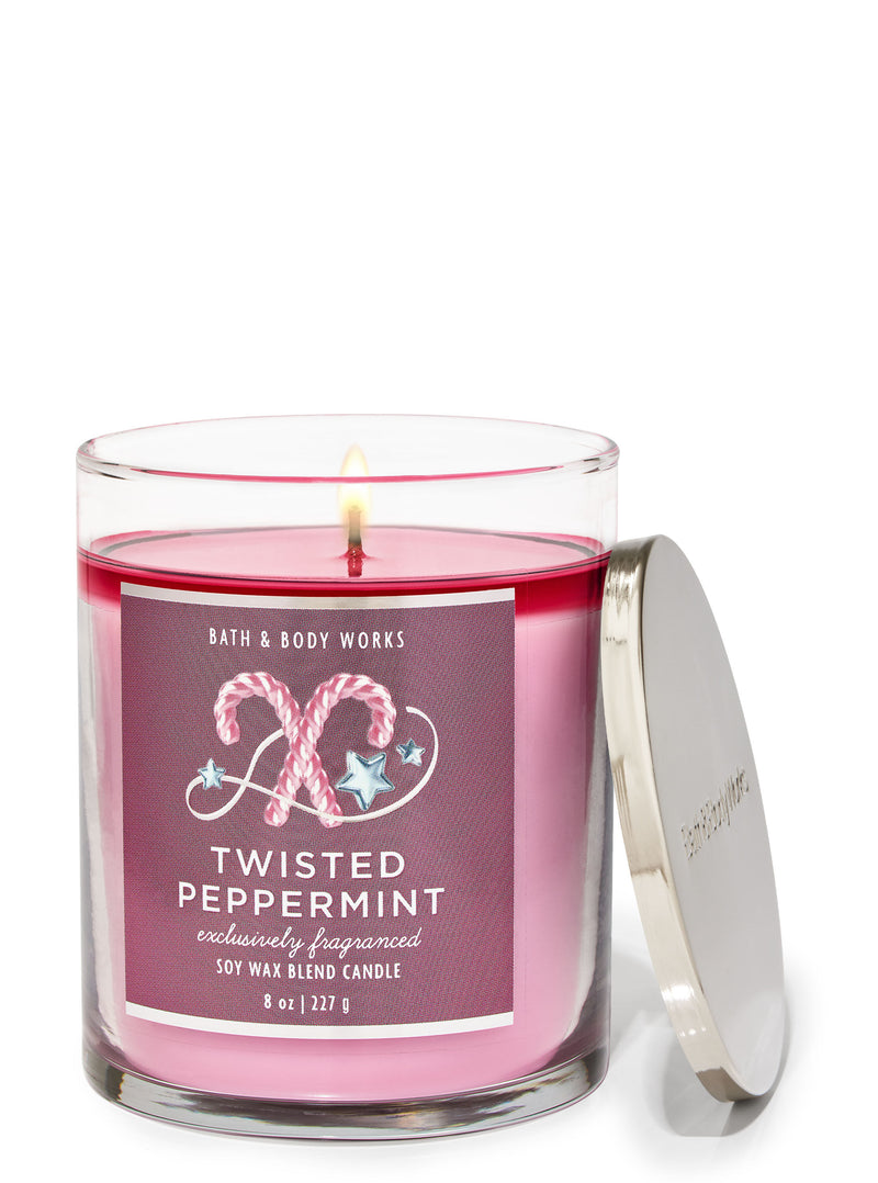 Bath & Body Works Single Wick Candle - Twisted Peppermint