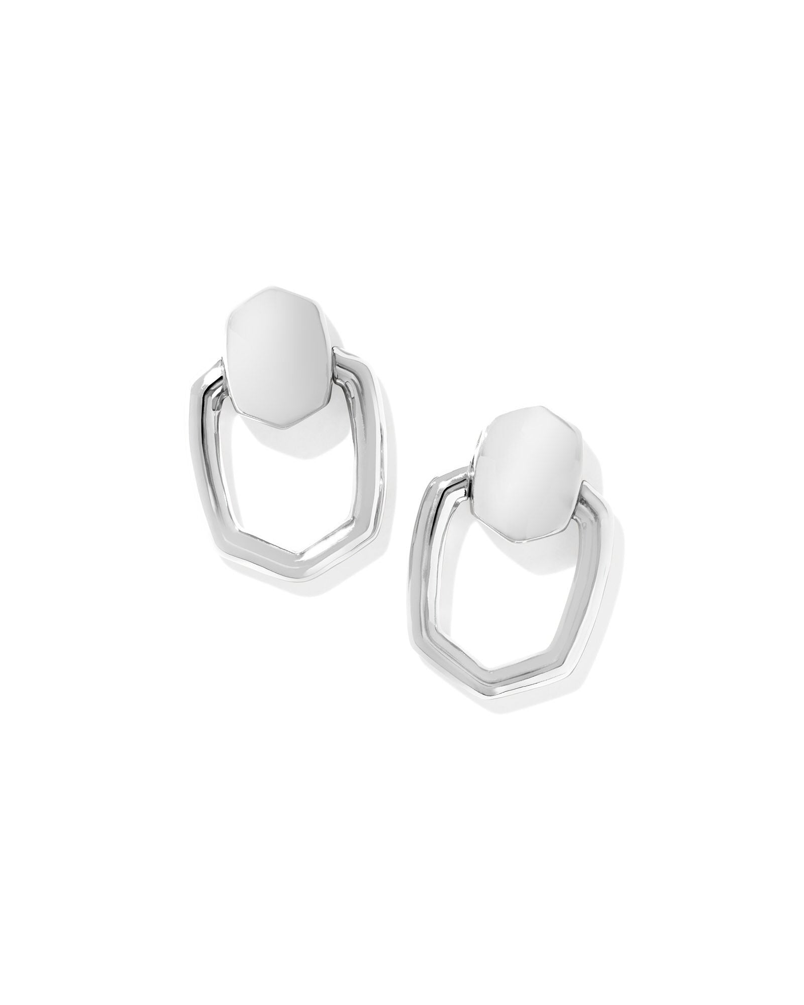 Kendra Scott Kaia Open Frame Earrings - Silver-Plated