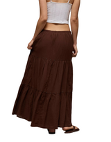American Eagle Womens AE Mid-Rise Tiered Maxi Skirt