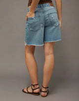 American Eagle Womens AE Dreamy Drape Low-Rise Baggy 8" Jort Shorts