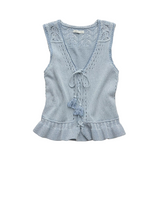 American Eagle Womens AE Ruffle Hem V-Neck Sweater Tank Top