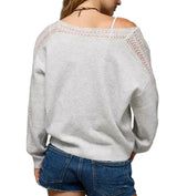 American Eagle Womens Whoa So Soft Lace Sweater