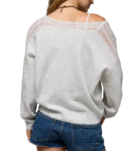 American Eagle Womens Whoa So Soft Lace Sweater
