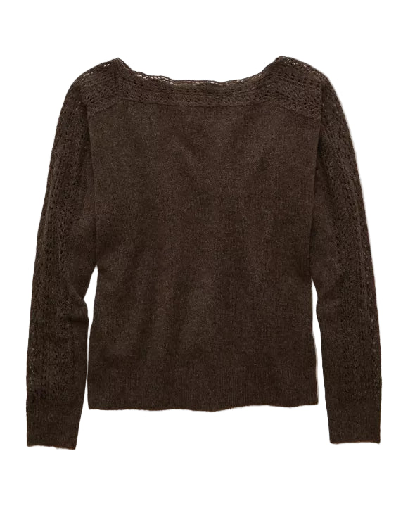 American Eagle Women's Whoa So Soft Lace Sweater