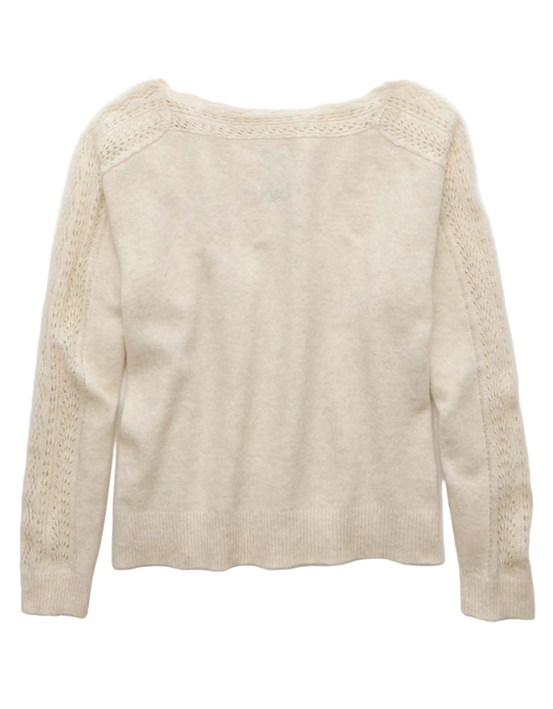 American Eagle Women's Whoa So Soft Lace Sweater