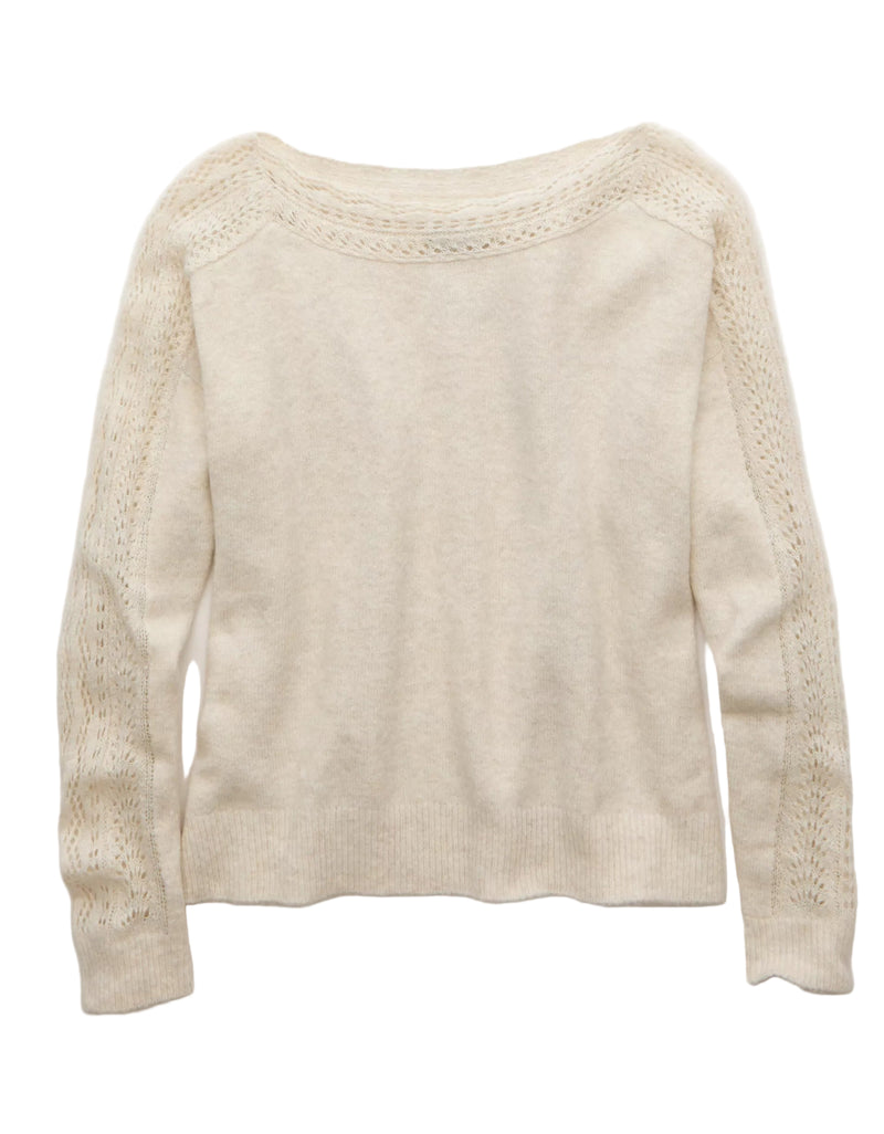 American Eagle Women's Whoa So Soft Lace Sweater