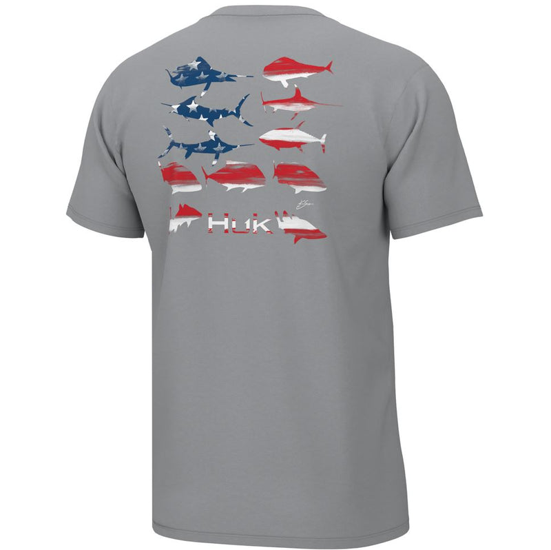 Huk Mens KC Flag Fish Short Sleeve T-Shirt