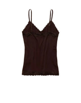 American Eagle Womens AE Lace Trim Cozy Cami Tank Top