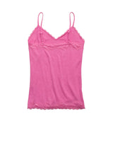 American Eagle Womens AE Lace Trim Cozy Cami Tank Top