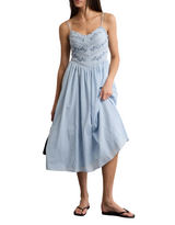American Eagle Womens AE Bella Lace Inset Midi Dress