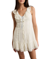 American Eagle Womens AE Tie-Front Lace Inset Mini Dress
