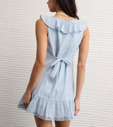 American Eagle Womens AE Tie-Front Lace Inset Mini Dress