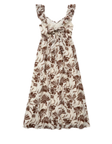 American Eagle Womens AE Flutter Sleeve Tie-Front Midi Dress