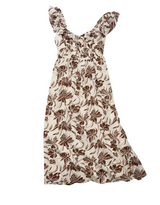 American Eagle Womens AE Flutter Sleeve Tie-Front Midi Dress