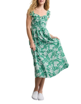 American Eagle Womens AE Flutter Sleeve Tie-Front Midi Dress