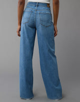 American Eagle Womens AE Super High-Waisted Baggy Wide-Leg Jeans