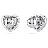 Swarovski Idyllia Stud Earrings - Heart, Blue, Rhodium plated