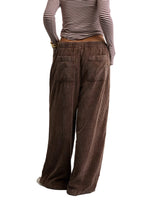 American Eagle Womens AE Stretch Corduroy Low-Rise Baggy Wide-Leg Pants
