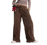 American Eagle Womens AE Stretch Corduroy Low-Rise Baggy Wide-Leg Pants