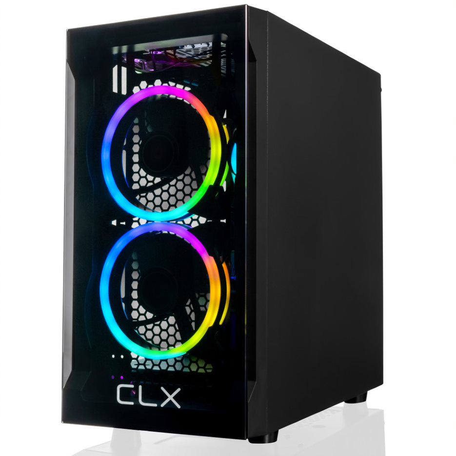 CLX SET Gaming Desktop - AMD Ryzen 7 5700X 3.4GHz 8-Core Processor, 16GB DDR4 Memory, GeForce RTX 3050 8GB GDDR6 Graphics, 500GB M.2 NVMe SSD, 2TB HDD, WiFi, Black CLX Edition Karnak MicroATX Tower RGB Fans, Windows 11 Home 64-bit