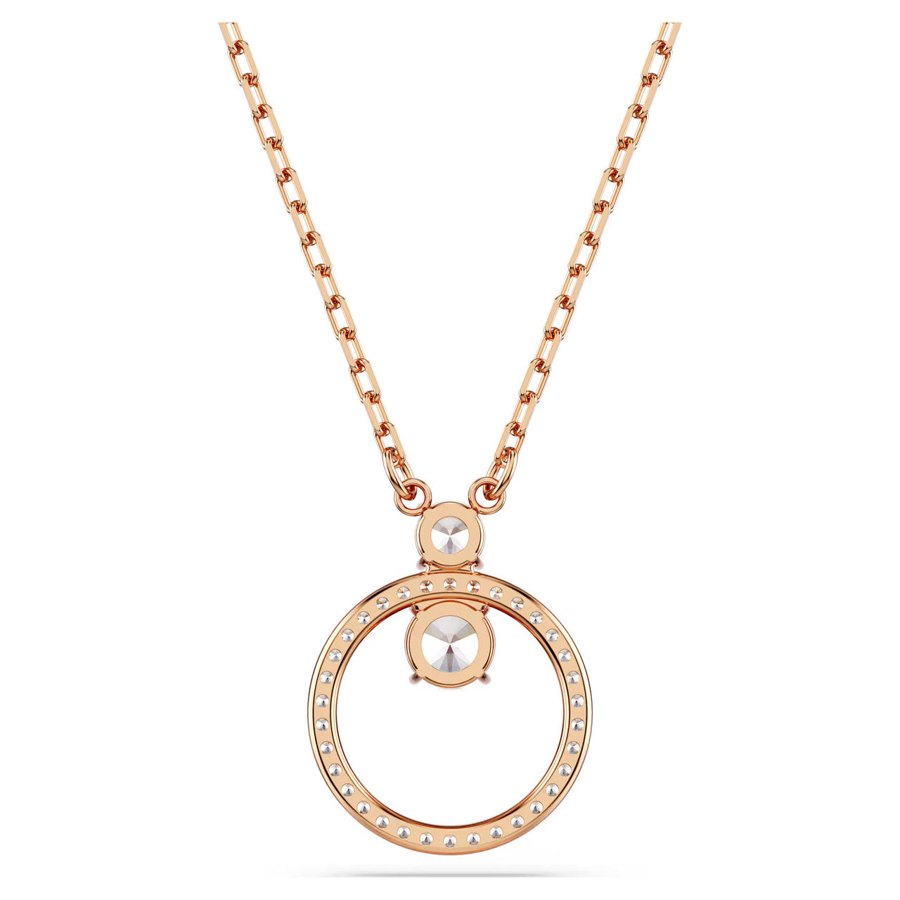 Swarovski Constella Pendant Necklace - Round Cut, White, Rose Gold-Tone Plated