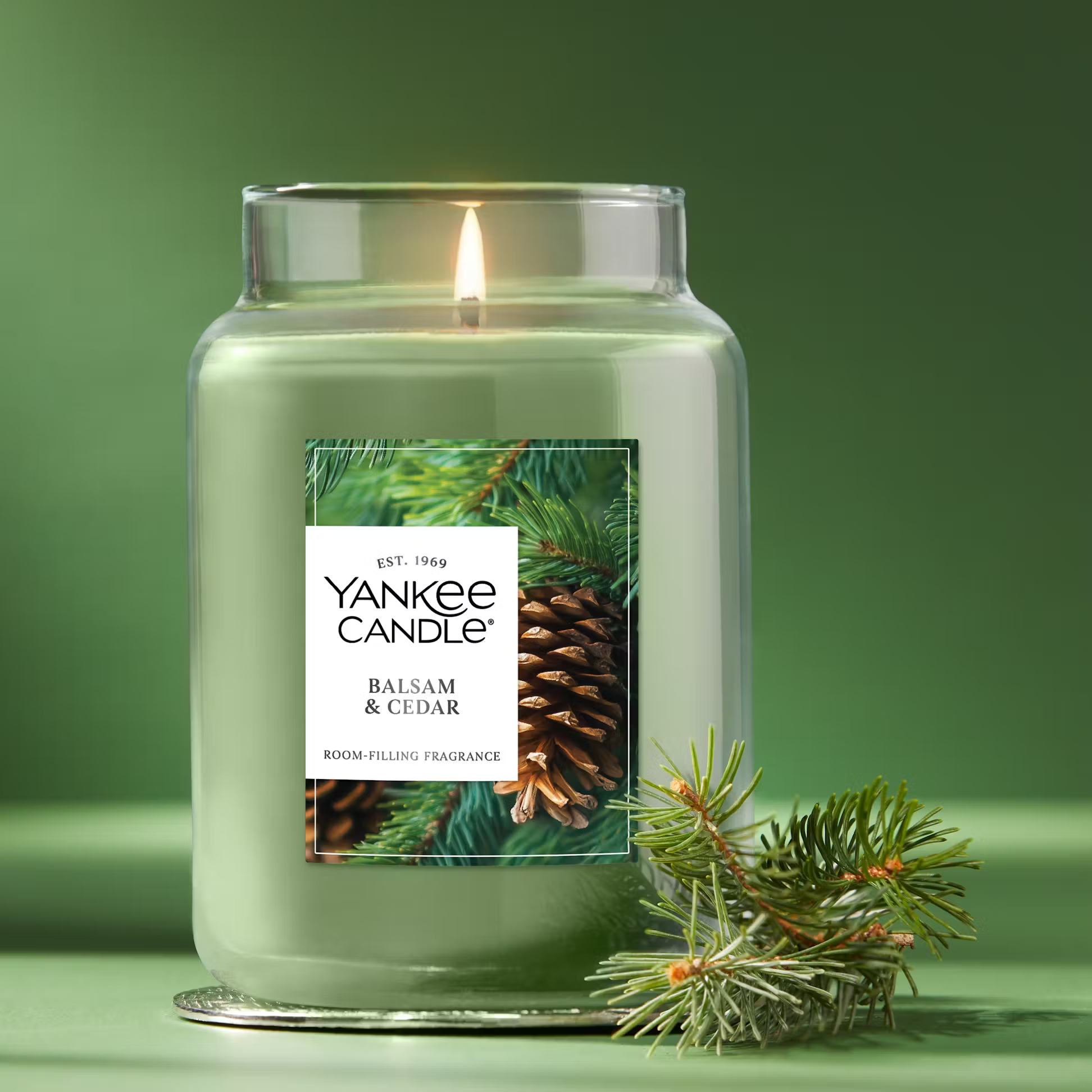 Yankee Candle Christmas Ceramic Candle Topper – Holly & Ivy Design, Large Jar Size-663587
