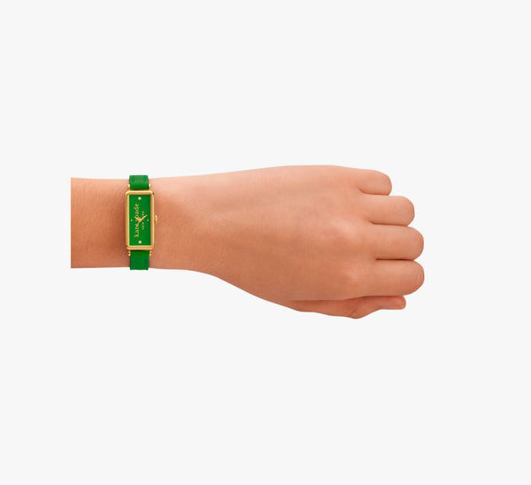 Kate Spade Rosedale Three-Hand Green Leather Watch