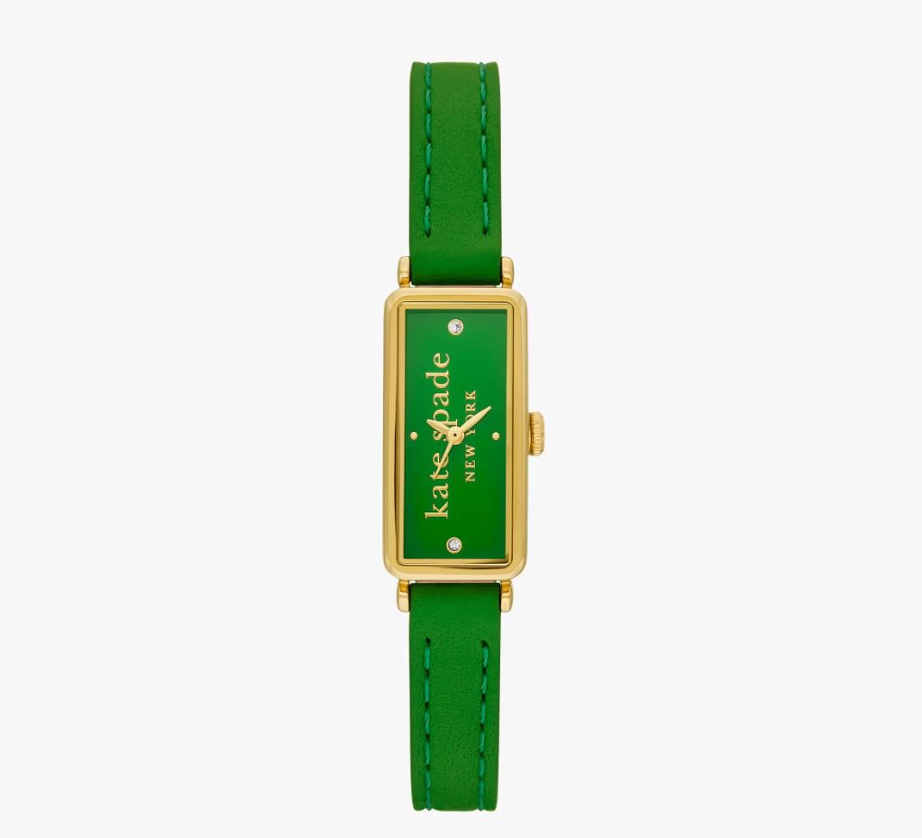 Kate Spade Rosedale Three-Hand Green Leather Watch