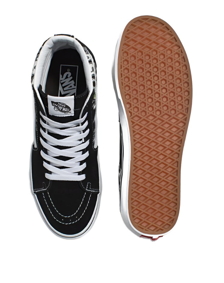 Vans SK8-Hi Sneakers - Unisex Sizing - Dia De Los Muertos Black/White