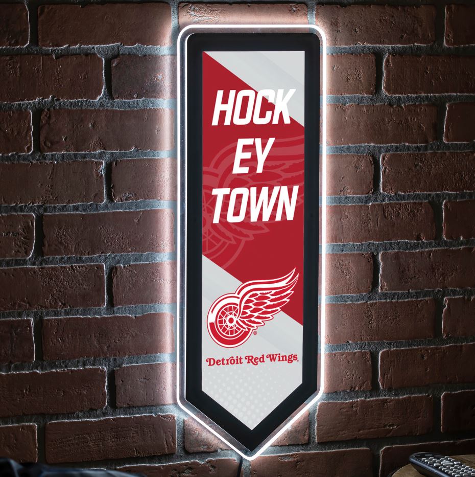 Evergreen Detroit Red Wings Pennant 9" x 23" LED Lighted Sign